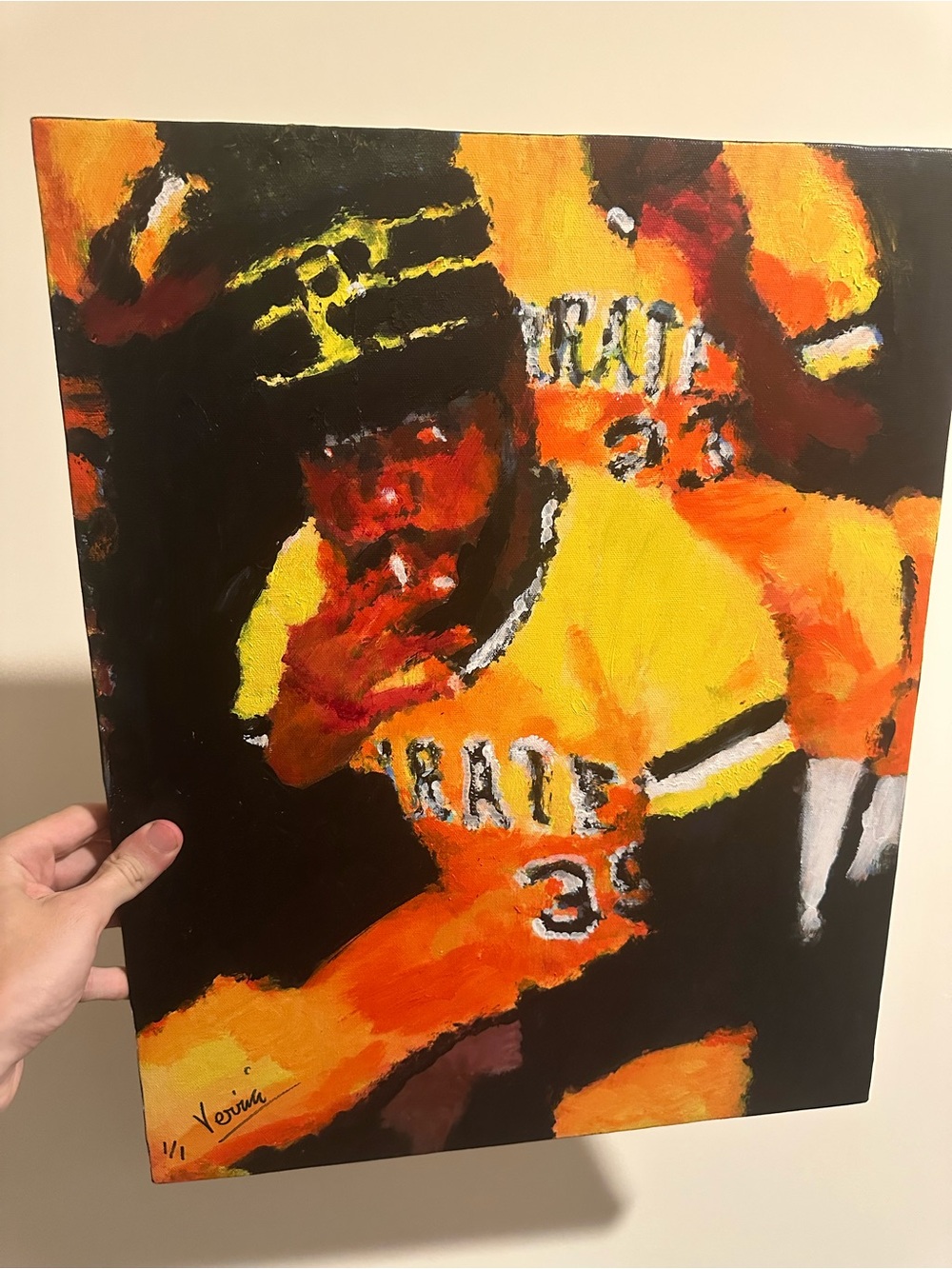 Dave Parker in the dugout Pittsburgh we are family painting Art Canvas 16x20
